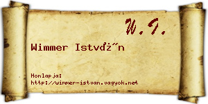 Wimmer István névjegykártya